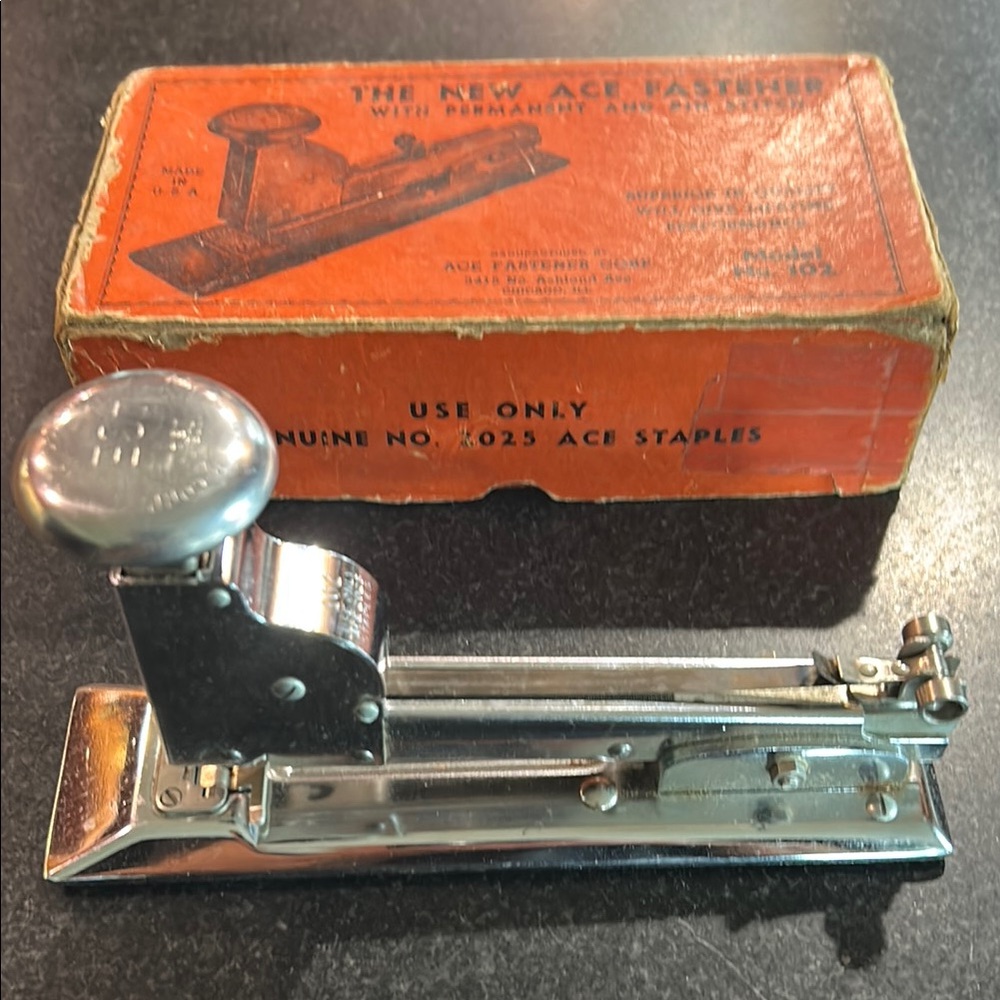 Vintage Ace Steel Stapler - Model No. 102